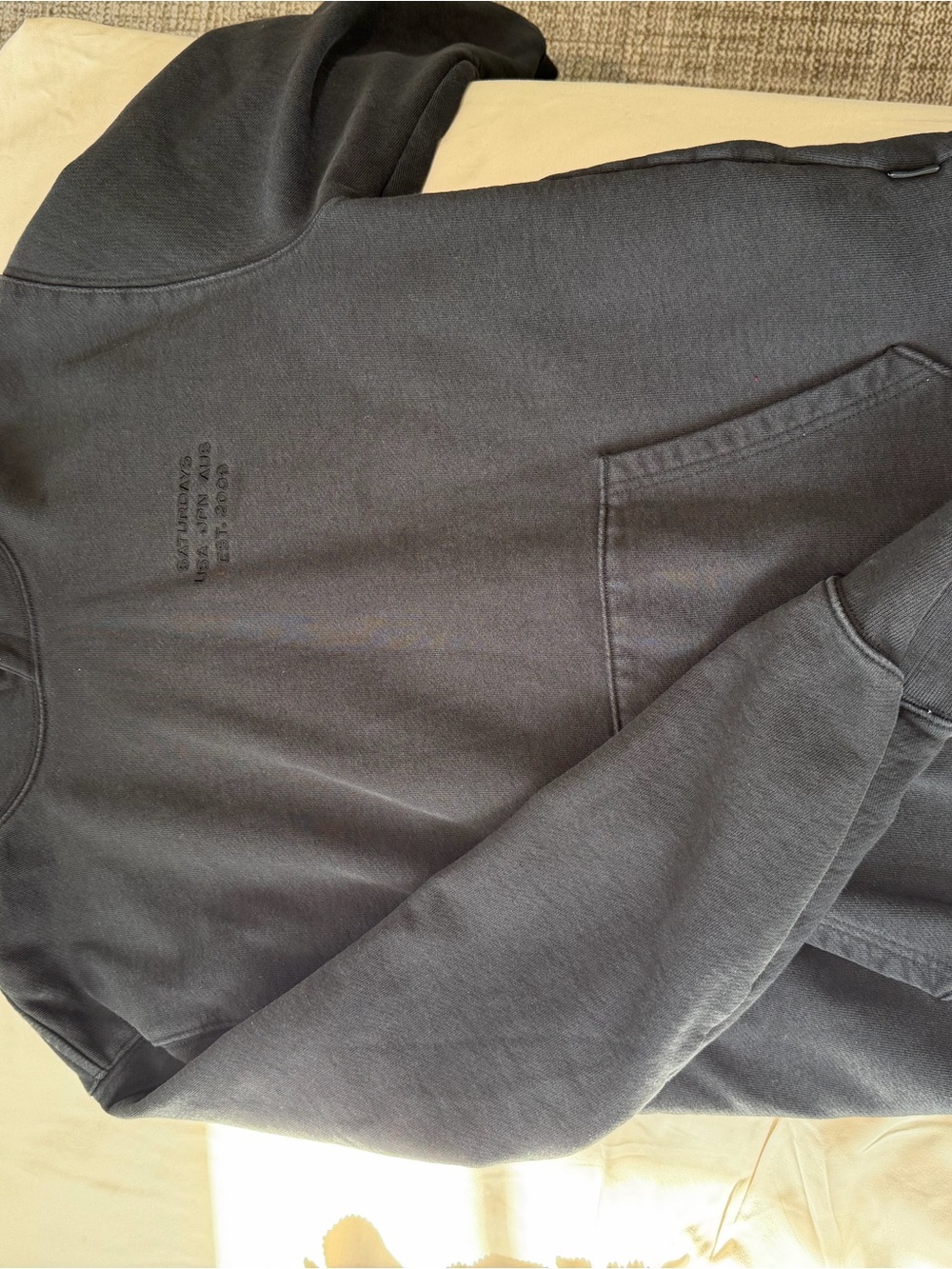 Saturdays New York City Charcoal Pullover Hoodie with Subtle Logo
